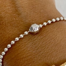 Dodo Pomellato Bracciale Argento Medaglietta Oro Rosa 17,5 Cm Originale Ciondolo