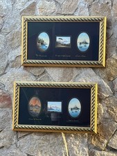 Coppia Di Quadri Vintage Gouache Dipinti -Napoli-