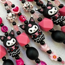 Kuromi 3D Ciondoli borsa o portachiavi realizzati a mano con perline