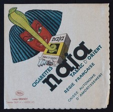 Asciugamano di carta pubblicitaria sigarette NAJA tabacco illustratore DRANSY...