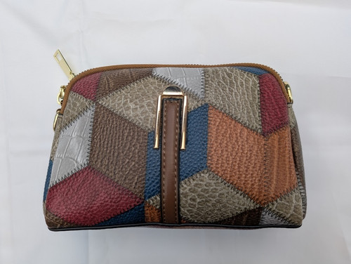 Borsa patchwork con chiusura