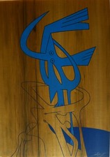 DOVA   Gianni-Litografia su legno "Personaggio"