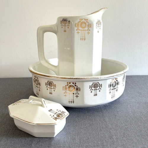 Set lavabo art deco brocca - -,