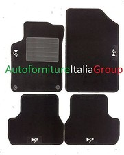Tappetini auto in moquette su misura 4 loghi 2 fix per DS3 2009>2016