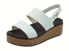 Crocs 211144 brooklyn cork low bianco Sandali con zeppa bassa per Donna in gomma