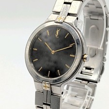 Orologio Yves Saint Laurent 9820-H13821 Quarzo Uomo Argento Y2K 00S Vintage Funzionante