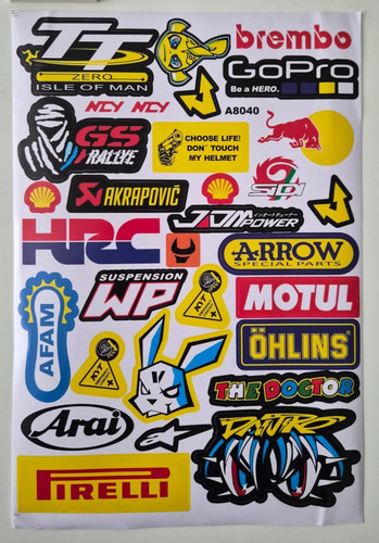 Foglio adesivi moto - foglio, grafica