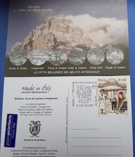 CARTOLINA FILATELICA FDC GELATO ARTIGIANALE"Belluno, la terra del buon gelato"