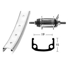 ruota posteriore completa 20 x
