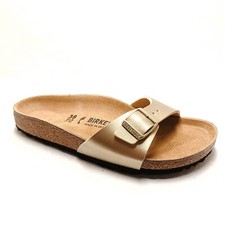 BIRKENSTOCK DONNA MADRID 1016107 GOLD ORO CIABATTE SANDALI SUGHERO ORIGINALI