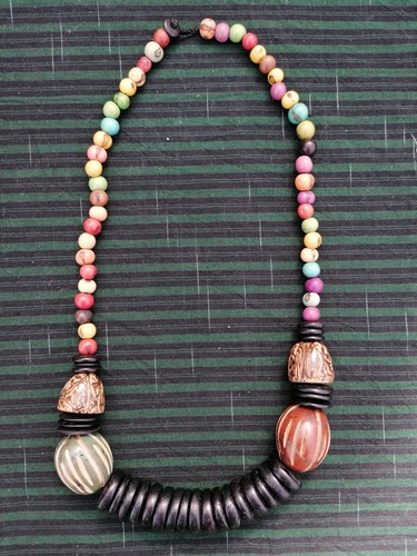 Collana semi cocco legno - collana, in