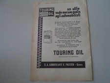 advertising Pubblicità 1931 OLIO TOURING OIL - EMILIO FOLTZER GENOVA