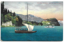 CARTOLINA LAGO DI COMO ,VILLA SERBELLONI VISTA DAL LAGO DI LECCO  viaggiata 1920