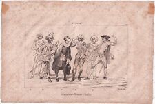 Costumi della commedia italiana Italia Tiozzo incisione Stampa antica