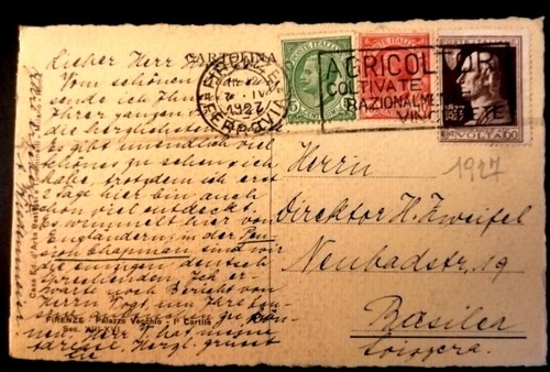1927 cartolina spedita in - -,
