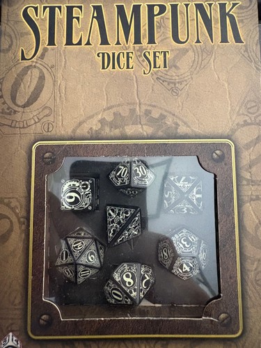 Set dadi steampunk - set, nero