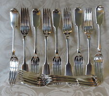Rara 12 antiche forchette buffet placcate argento modello violino 1880 forchette buffet