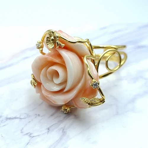 Anello fiore rosa vero - ,