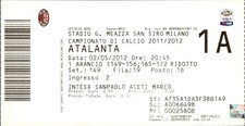 Biglietto stadio AC Milan vs