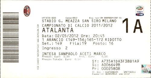Biglietto stadio milan - biglietto,