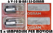 ★2 x LAMPADINE 6 V 10 W BA15S PER MOVIOLA 8/S.8mm (CHINON,CINEKON,FUJICA,GOKO)★