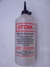 COLLA PER TESSUTI E VARIE ACETOVINILICA ATOM FIX FLACONE DA 200 O 500 GR.