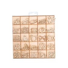  125 pezzi in 1 scatola di Natale fai da te in legno appeso ciondolo creativo