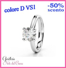 ANELLO SOLITARIO ORO BIANCO