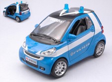 Modellino auto scala 1:24 SMART FORTWO POLIZIA modellismo statico diecast
