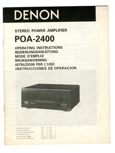 Denon poa 2400 - -, poa-2400
