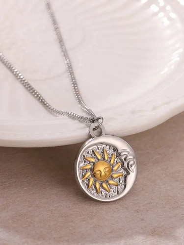 Collana ciondolo sole luna - ciondolo,