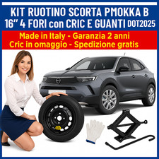 💥Kit Ruotino Scorta Opel Mokka B 16” 4 Fori Con Cric + Guanti DOT2025 🛞