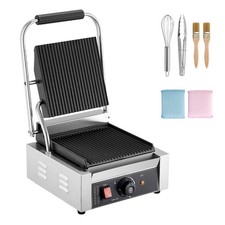 Piastra Elettrica per Panini Professionale 1800 W in Acciaio Inox 22x23 cm