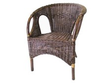 Poltrona Vimini Rinforzata MIDOLLINO Rattan Naturale Giardino CM 64X58X80 H noce