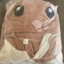 Brown white kigurumi fleece - white,