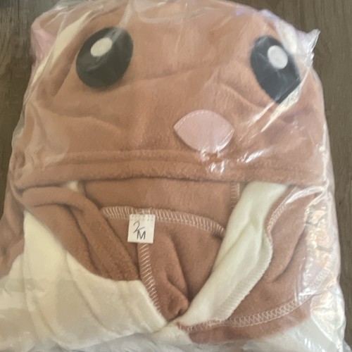 Brown white kigurumi fleece - white,