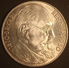 1970 - Österreich 50 Schilling Silber - Dr. Karl Renner