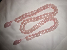 Antica collana vintage stile Art Deco 2 fili in quarzo rosa elemnti da 10 - 20mm