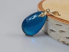 Collana ambra blu ciondolo in