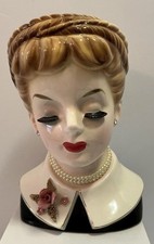 VINTAGE RELCO LADY HEAD VASE