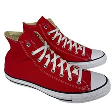 Converse All Star Hi Top Scarpe da Ginnastica Rosso/Bianco Uomo Taglia UK 13 Nuove 