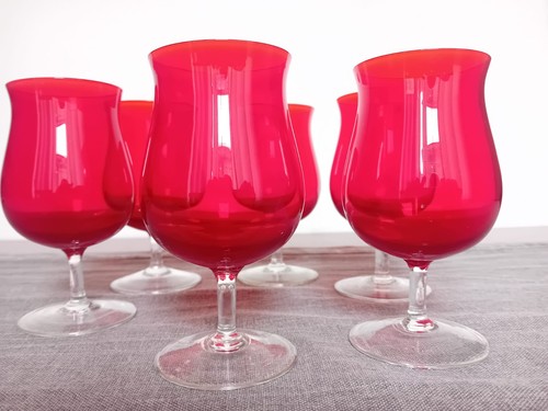Sei bicchieri calice rosso - sei,