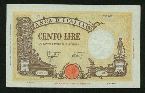Italy banca italia 1944 - italy, d'italia