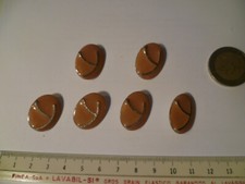 LOTTO 6 bottoni vintage metallo smalto color argento / rosa antico 1,8 x 2,3 cm