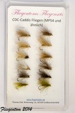 Fliegentom Assortimento die 12 CDC mosche Set MP54 e variazioni (mosca secca)