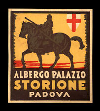 etichetta originale albergo PALAZZO STORIONE padova