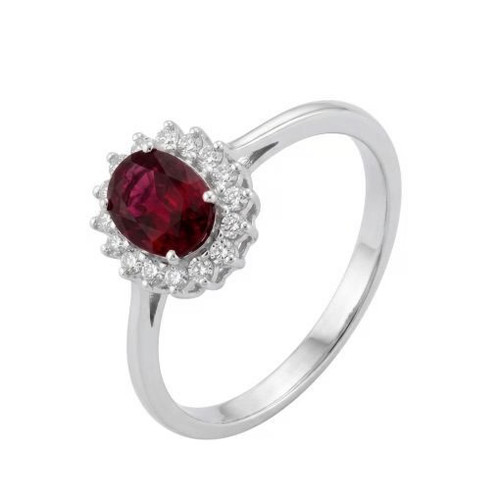 Anello rubino brillanti - rubino, –