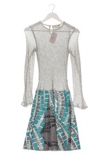 CREAZIONE Abito a maniche lunghe Donna Abito Taglia IT 40 grigio chiaro-turchese