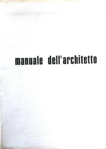 Manuale dell architetto - manuale, dell'architetto