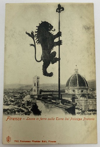 Cartolina firenze leone - leone, in